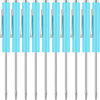 10 Pieces Pocket Screwdriver Mini Tops and Pocket Clips Magnetic Slotted Small Screw Driver with a Single Blade Head for Mechanical, Electrician(Light Blue)