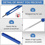 10 Pieces Pocket Screwdriver Mini Tops and Pocket Clips Magnetic Slotted Small Screw Driver with a Single Blade Head for Mechanical, Electrician(Blue)