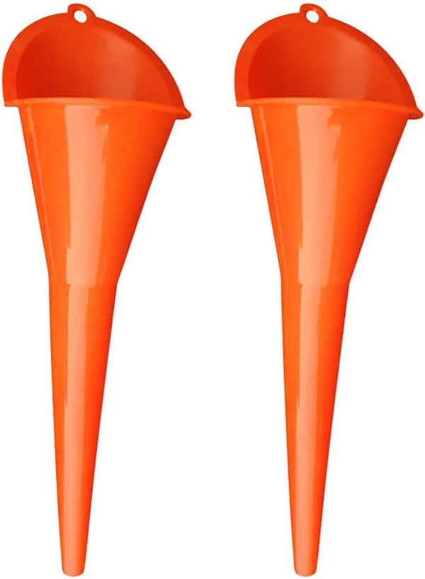 2PCS Long Neck Oil Funnels (Orange)