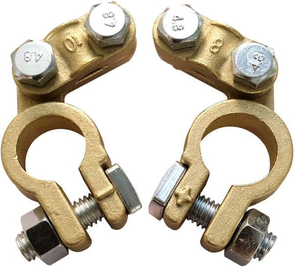 Brass Battery Terminal Ends with Battery Terminals Connector Set (1 Pair)
