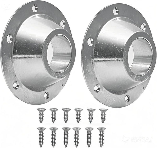 2-Pack RV Table Base Mount,Camper Aluminum RV Pedestal Table Leg Base Flange,Floor Mounting Bracket Flush Plate with 6 Installing Holes,Include Screws for Camper Trailer Motorhome