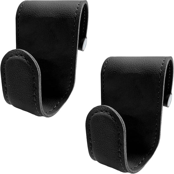 2 PCS Car Co-Pilot Glovebox Hooks, Anti-Scratch Leather Auto Glove Box Storage Hangers, Vehicle Glovebox Organizer Passenger Seat Hanging Hooks for Handbag Purse Umbrellas (Black)