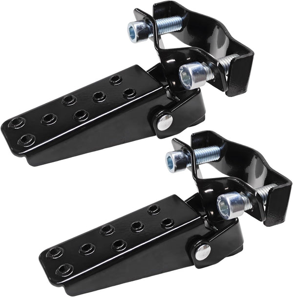 2 PCS Foldable Foot Pedals for Motorcycle, Metal Clamp-On Type Bicycle Rearsets Foot Rest, Universal Folding Footpegs for Mini Bike Go Karts Scooter, Motorcycle Accessories