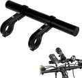 Bike Handlebar Extender, 8" Handlebar Extension with Two Mounting Clamp Brackets, Multifunctional Aluminum Alloy Bicycle Handlebar Extender for Headlight Speedometer Phone Mount (Black)