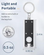 10 Pack Mini LED Keychain Flashlight 12 Lumen Portable Ultra Bright Light Battery Powered Flat Black Torch for EDC Outdoor Camping Hiking and Emergency Lighting (Batteries Included)