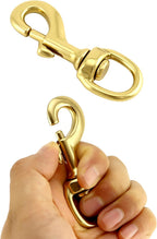 Flag Clip Swivel Spring Hook, 4 Pack Flag Pole Clips, Heavy Duty Brass Swivel Snap Hooks with Swivel Eyelet, for Diving, Dog Leash, Ropes, Flag Pole, Leather Crafts, Pet Collar