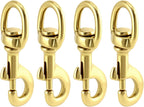 Flag Clip Swivel Spring Hook, 4 Pack Flag Pole Clips, Heavy Duty Brass Swivel Snap Hooks with Swivel Eyelet, for Diving, Dog Leash, Ropes, Flag Pole, Leather Crafts, Pet Collar