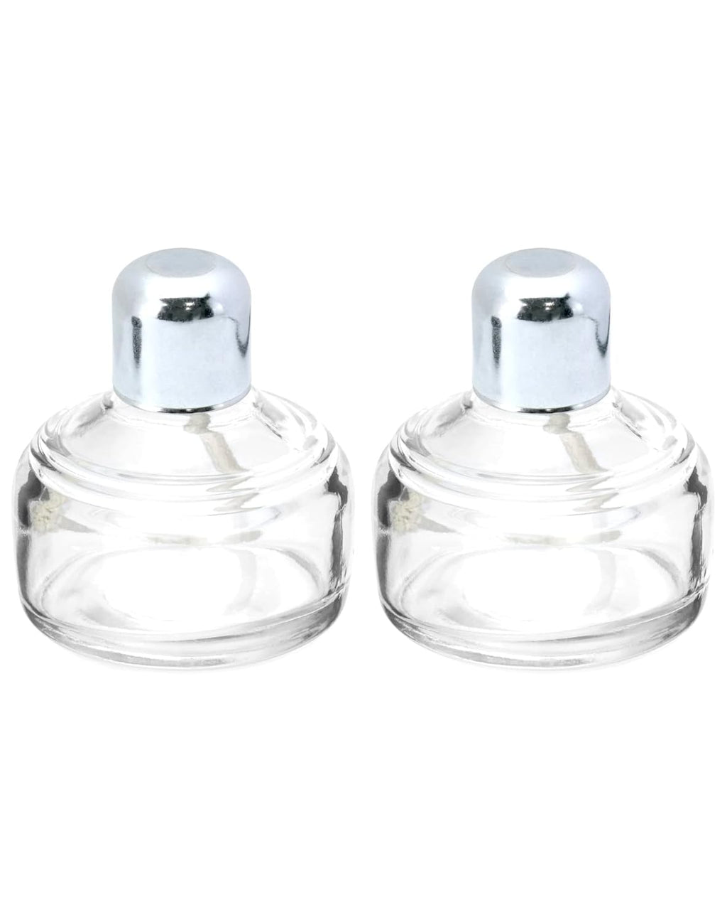 Alcohol Lamp, 2 Pack 120ml Glass Laboratory Alcohol Burner Lamp, Lab Equipment Heating Bottle with Cotton Wick and Metal Cap, for Science Experiments, Fuel Not Included