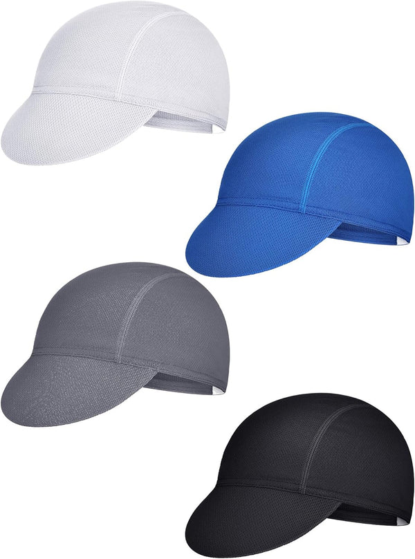 4 Pieces Summer Unisex Cycling Cap Breathable Bicycle Caps Sweat-Absorbing Biking Caps for Women Men Running Outdoor Sports