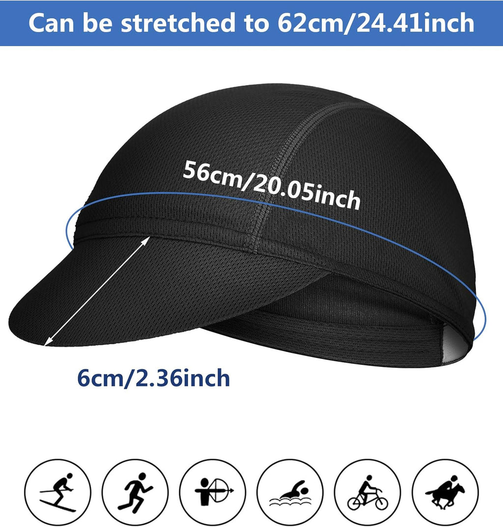 4 Pieces Summer Unisex Cycling Cap Breathable Bicycle Caps Sweat-Absorbing Biking Caps for Women Men Running Outdoor Sports