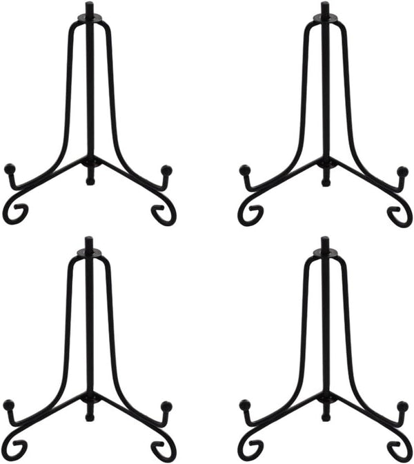 3.5 Inch Black Mini Iron Stand Cookie Holder Display Stand Place Card Holder Display Easels at Weddings, Birthday Party (4 pack)