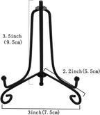 3.5 Inch Black Mini Iron Stand Cookie Holder Display Stand Place Card Holder Display Easels at Weddings, Birthday Party (4 pack)
