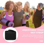 4 Pcs Nylon Yoga Mat Strap Stretchable Holder Straps Heavy Duty Bungee Straps Band Adjustable Carrying Strap for Exercise Workout Pilates Yoga Mat Storage Gym, Black