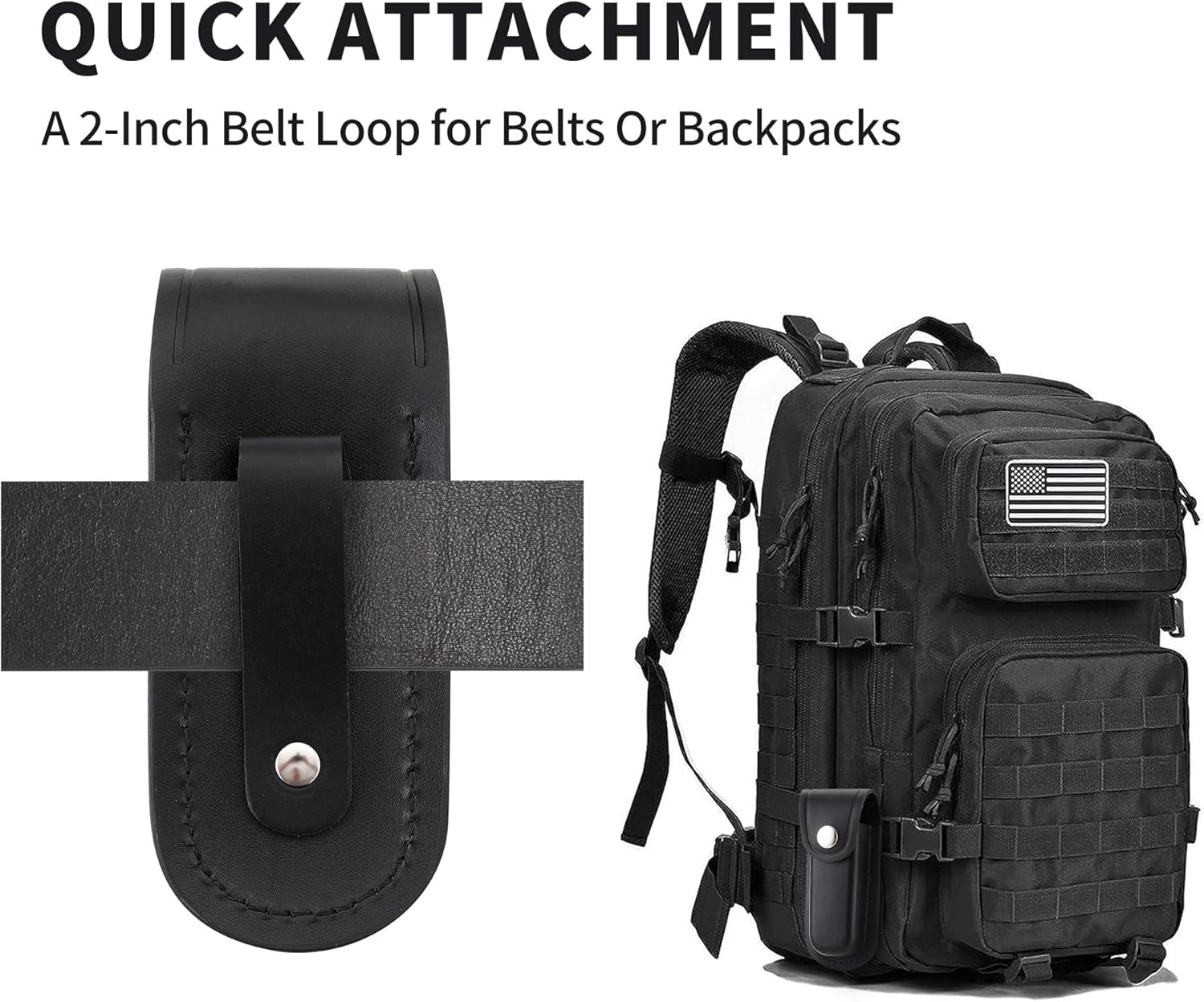 Pocket Knife Sheath, 4" Folding Pocket EDC Knife Case, Portable Pouch Knife Leather Holster with Snap Closure and Belt Loop, Accessory for Outdoor Climbing, Camping, Cycling and Hiking, Black