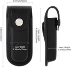 Pocket Knife Sheath, 4" Folding Pocket EDC Knife Case, Portable Pouch Knife Leather Holster with Snap Closure and Belt Loop, Accessory for Outdoor Climbing, Camping, Cycling and Hiking, Black