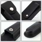 Pocket Knife Sheath, 5" Folding Pocket EDC Knife Case, Portable Pouch Knife Leather Holster with Snap Closure and Belt Loop, Accessory for Outdoor Climbing, Camping, Cycling and Hiking, Black