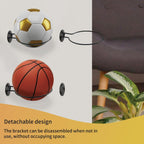 Wall Mount Ball Display Rack, Sports Ball Storage Holder for Basketball, Football, Soccer, Volleyball Collection,Sports Accessories Organizer