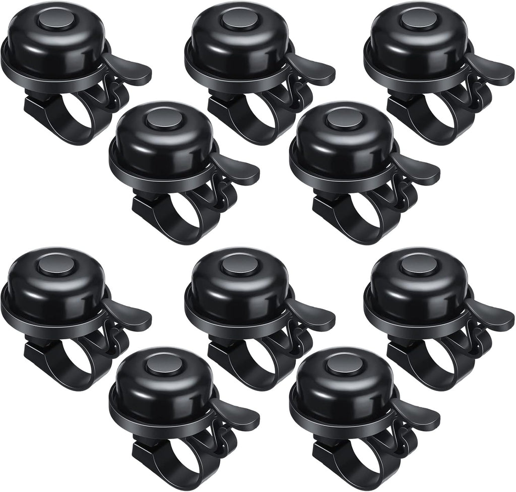 Bike Bells Bulk Aluminum Loud Crisp Bicycle Bell Clear Sound Mountain Bike Accessories Easy Installation for Boys Girls Adults Kids, Black