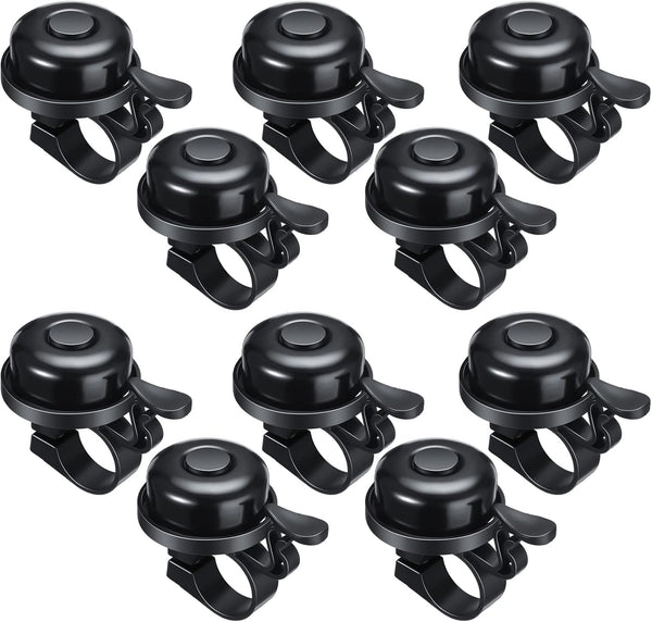 Bike Bells Bulk Aluminum Loud Crisp Bicycle Bell Clear Sound Mountain Bike Accessories Easy Installation for Boys Girls Adults Kids, Black
