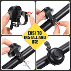 Bike Bells Bulk Aluminum Loud Crisp Bicycle Bell Clear Sound Mountain Bike Accessories Easy Installation for Boys Girls Adults Kids, Black