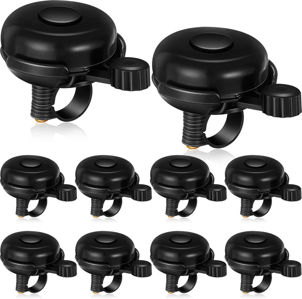 15 Pcs Classic Bike Bell Aluminum Bicycle Bell Loud Crisp Clear Sound Bike Accessories Easy Installation for Adults Kids Girls Boys, Black
