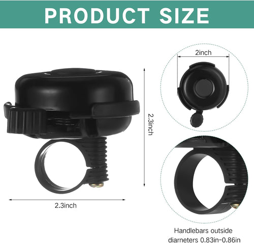 15 Pcs Classic Bike Bell Aluminum Bicycle Bell Loud Crisp Clear Sound Bike Accessories Easy Installation for Adults Kids Girls Boys, Black