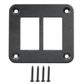 2 Gang Rocker Switch Panel Housing Holder, Rocker Toggle Switch Aluminum Housing Bracket with Screw, Black Waterproof Anodized Aluminium Panel for Car Boat Trailer RV SUV ATV UTV