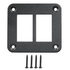 2 Gang Rocker Switch Panel Housing Holder, Rocker Toggle Switch Aluminum Housing Bracket with Screw, Black Waterproof Anodized Aluminium Panel for Car Boat Trailer RV SUV ATV UTV