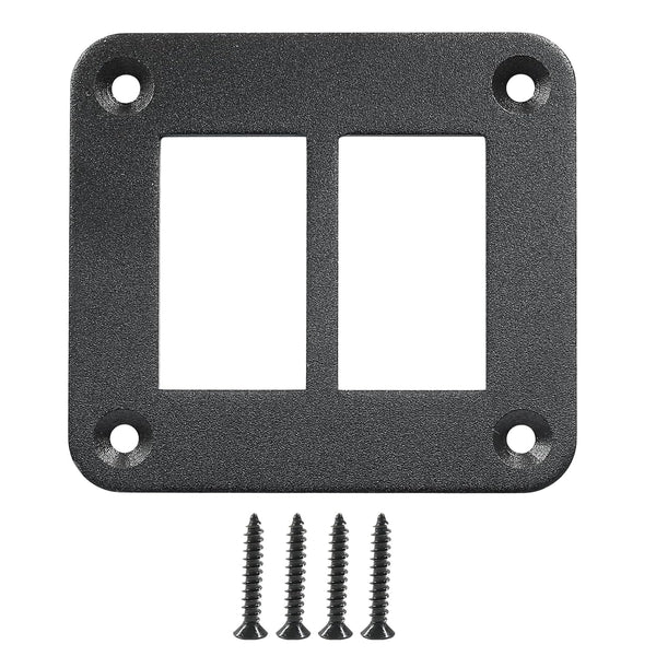 2 Gang Rocker Switch Panel Housing Holder, Rocker Toggle Switch Aluminum Housing Bracket with Screw, Black Waterproof Anodized Aluminium Panel for Car Boat Trailer RV SUV ATV UTV