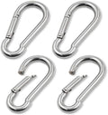 4Pack 2 inch Flag Pole Snap Clip Hooks Flagpole Attachment Spring Snap Hook Stainless Steel Carabiner Clips Heavy Duty Quick Link Carabiners for Indoor & Outdoor