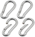 4Pack 2 inch Flag Pole Snap Clip Hooks Flagpole Attachment Spring Snap Hook Stainless Steel Carabiner Clips Heavy Duty Quick Link Carabiners for Indoor & Outdoor