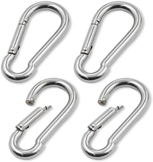 4Pack 2 inch Flag Pole Snap Clip Hooks Flagpole Attachment Spring Snap Hook Stainless Steel Carabiner Clips Heavy Duty Quick Link Carabiners for Indoor & Outdoor