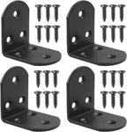 4 Pack Heavy Duty Floating Shelf Bracket, 1.97x1.97x1.5in, Stainless Steel Corner Brace 90 Degree, Durable Angle L Brackets for Furniture/Beds, Sofas, Tables, and Chairs, 50mm x 50mm, Black