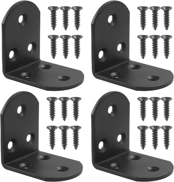 4 Pack Heavy Duty Floating Shelf Bracket (50mm x 50mm, Black)