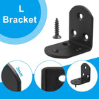 4 Pack Heavy Duty Floating Shelf Bracket, 1.97x1.97x1.5in, Stainless Steel Corner Brace 90 Degree, Durable Angle L Brackets for Furniture/Beds, Sofas, Tables, and Chairs, 50mm x 50mm, Black