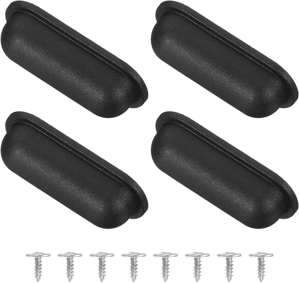 4Pcs Plastic Stud Feet Luggage Replacement Pads with Self-Tapping Screws - Black