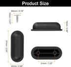 4Pcs Luggage Replacement Pads, Plastic Luggage Stand Feet Stud, Suitcase and Travel Gear Bottom Side Accessories with Self-Tapping Screws, Black (57x24x15mm)