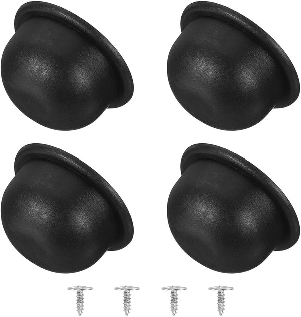 4Pcs Plastic Luggage Replacement Pads with Self-Tapping Screws - Black