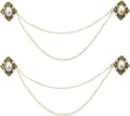 2pcs Sweater Clips Vintage Cardigan Collar Clips with Chain Shirt Clips Shawl Clips Clothes Clip for Women(Gold)