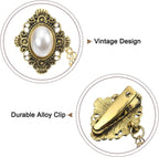 2pcs Sweater Clips Vintage Cardigan Collar Clips with Chain Shirt Clips Shawl Clips Clothes Clip for Women(Gold)