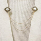 2pcs Sweater Clips Vintage Cardigan Collar Clips with Chain Shirt Clips Shawl Clips Clothes Clip for Women(Gold)