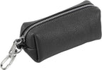 Leather Coin Purse, Leather Car Key Holder Bag Hand-held Change Purse Keychain Pouch Small Coin Pouch with Key Ring for Women and Men, Black