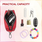 Leather Coin Purse, Leather Car Key Holder Bag Hand-held Change Purse Keychain Pouch Small Coin Pouch with Key Ring for Women and Men, Black
