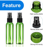 10Pack Spray Bottles, 2 Oz/60ML Reusable Clear Empty Mist Plastic Mini Travel Bottle Set,Small Refillable Liquid Containers for Household Use, Essential Oil, Cleaning (Green Black)