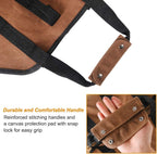 Firewood Carrier, 38in x 18in 16oz Waxed Canvas Log Carrier for Firewood, Wood Carrying Bag with Handles Securing Straps for Indoors Camping Trip, Gifts for Men Dad Husband (Brown)