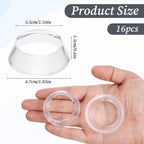 16 Pcs Acrylic Baseball Stand, 1.34 Inch Clear Ring Ball Sphere Stand Egg Crystal Holder Display Stands for Soccer, Basketball, Football, Volleyball, Softball, Bowling Ball, Collections