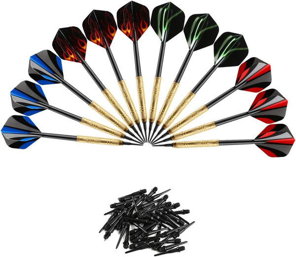 12 Pcs Soft Plastic Tip Darts Set Attach Extra 36 Black 2BA Replacement Tips