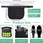 Tennis Ball Holder Ball Bag, Adjustable Pickleball Waist Pouch Holder, Pickleball Bags Holding 8-10 Tennis or Pickleball, Waist Hip Bag for Tennis, Cycling, Golf