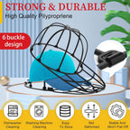 Hat Washer Cage for Washing Machine & Dishwasher- Ball Cap Washer for Baseball Caps & Hats, Baseball Cap Cleaner and Shaper, Fits Adult/Kids Caps (Black)