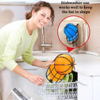 Hat Washer Cage for Washing Machine & Dishwasher- Ball Cap Washer for Baseball Caps & Hats, Baseball Cap Cleaner and Shaper, Fits Adult/Kids Caps (Black)